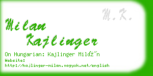 milan kajlinger business card